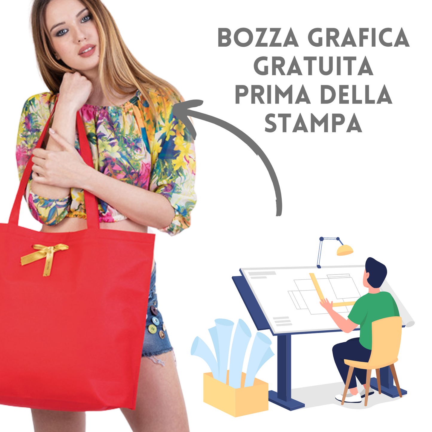 Shopper in TNT 50X40X11 cm personalizzata | Cod. PG158