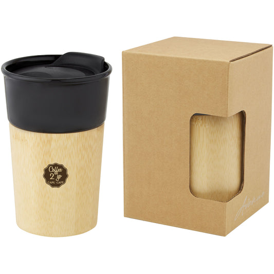 Tazza in porcellana da 320 ml con parete esterna in bambù Pereira