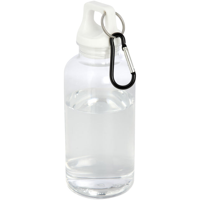 Borraccia in plastica riciclata certificata RCS da 400 ml con moschettone Oregon