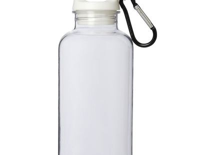 Borraccia in plastica riciclata certificata RCS da 400 ml con moschettone Oregon