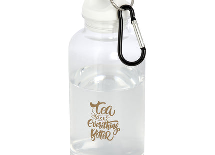Borraccia in plastica riciclata certificata RCS da 400 ml con moschettone Oregon