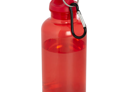 Borraccia in plastica riciclata certificata RCS da 400 ml con moschettone Oregon