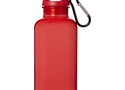 Borraccia in plastica riciclata certificata RCS da 400 ml con moschettone Oregon
