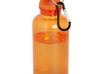 Borraccia in plastica riciclata certificata RCS da 400 ml con moschettone Oregon