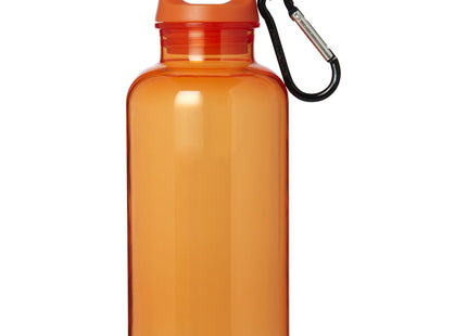Borraccia in plastica riciclata certificata RCS da 400 ml con moschettone Oregon