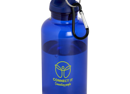 Borraccia in plastica riciclata certificata RCS da 400 ml con moschettone Oregon
