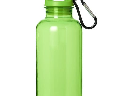 Borraccia in plastica riciclata certificata RCS da 400 ml con moschettone Oregon