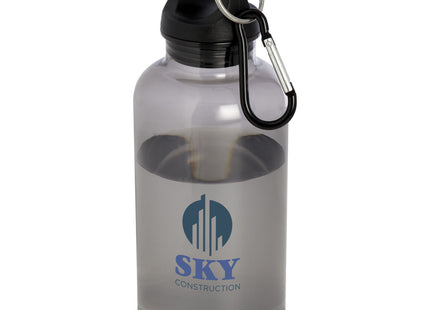 Borraccia in plastica riciclata certificata RCS da 400 ml con moschettone Oregon