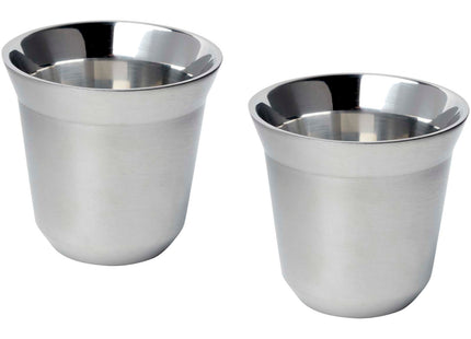  Set di tazze per caffè espresso in acciaio inossidabile certificato RCS da 80 ml Duo 