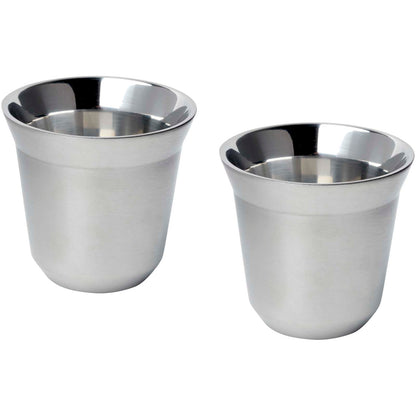  Set di tazze per caffè espresso in acciaio inossidabile certificato RCS da 80 ml Duo 