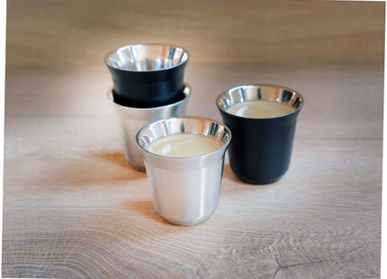  Set di tazze per caffè espresso in acciaio inossidabile certificato RCS da 80 ml Duo 