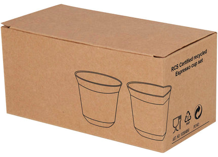  Set di tazze per caffè espresso in acciaio inossidabile certificato RCS da 80 ml Duo 