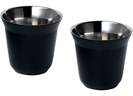  Set di tazze per caffè espresso in acciaio inossidabile certificato RCS da 80 ml Duo 