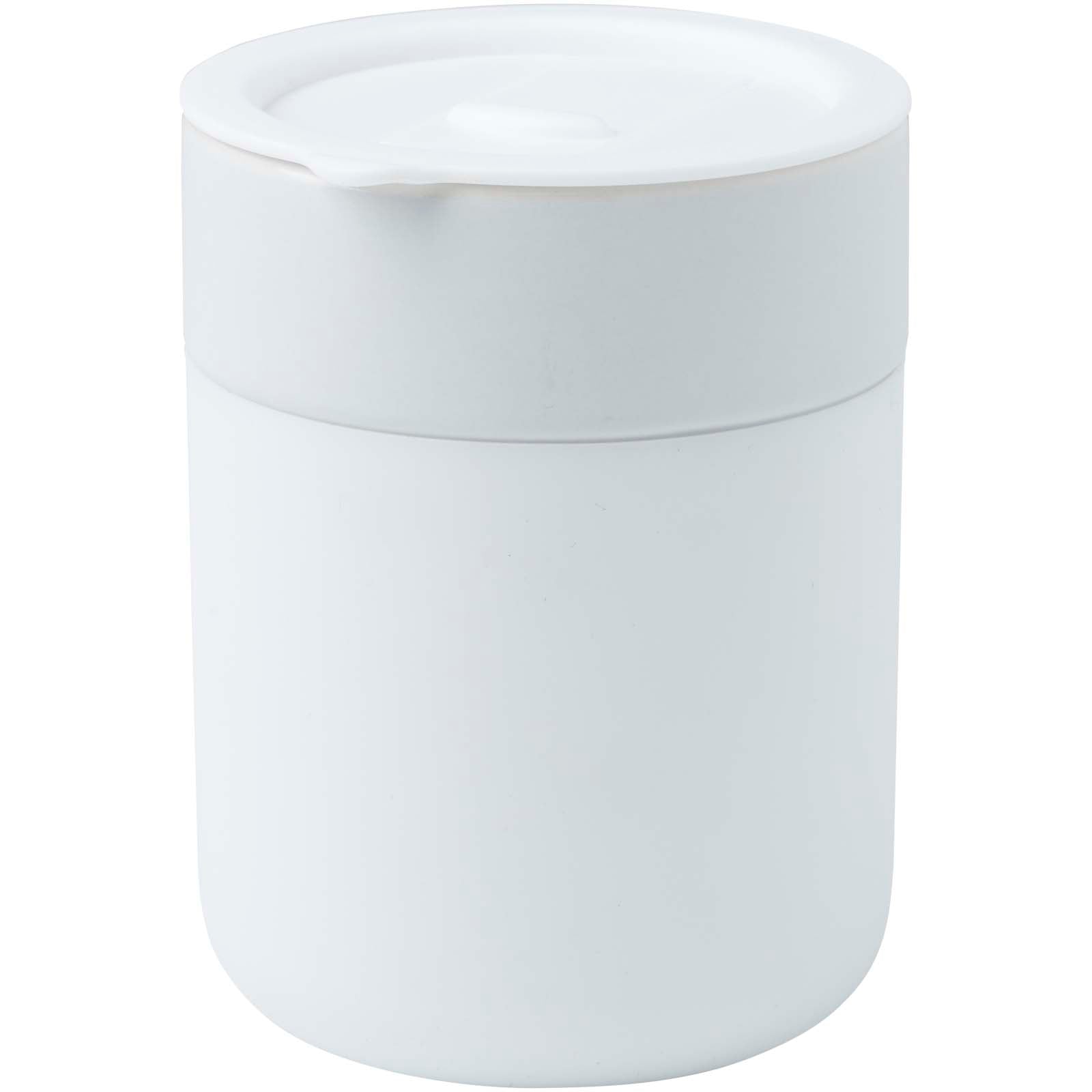 Bicchiere in ceramica con involucro in silicone e coperchio in plastica da 330 ml Java