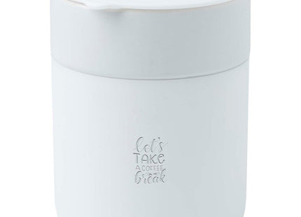 Bicchiere in ceramica con involucro in silicone e coperchio in plastica da 330 ml Java