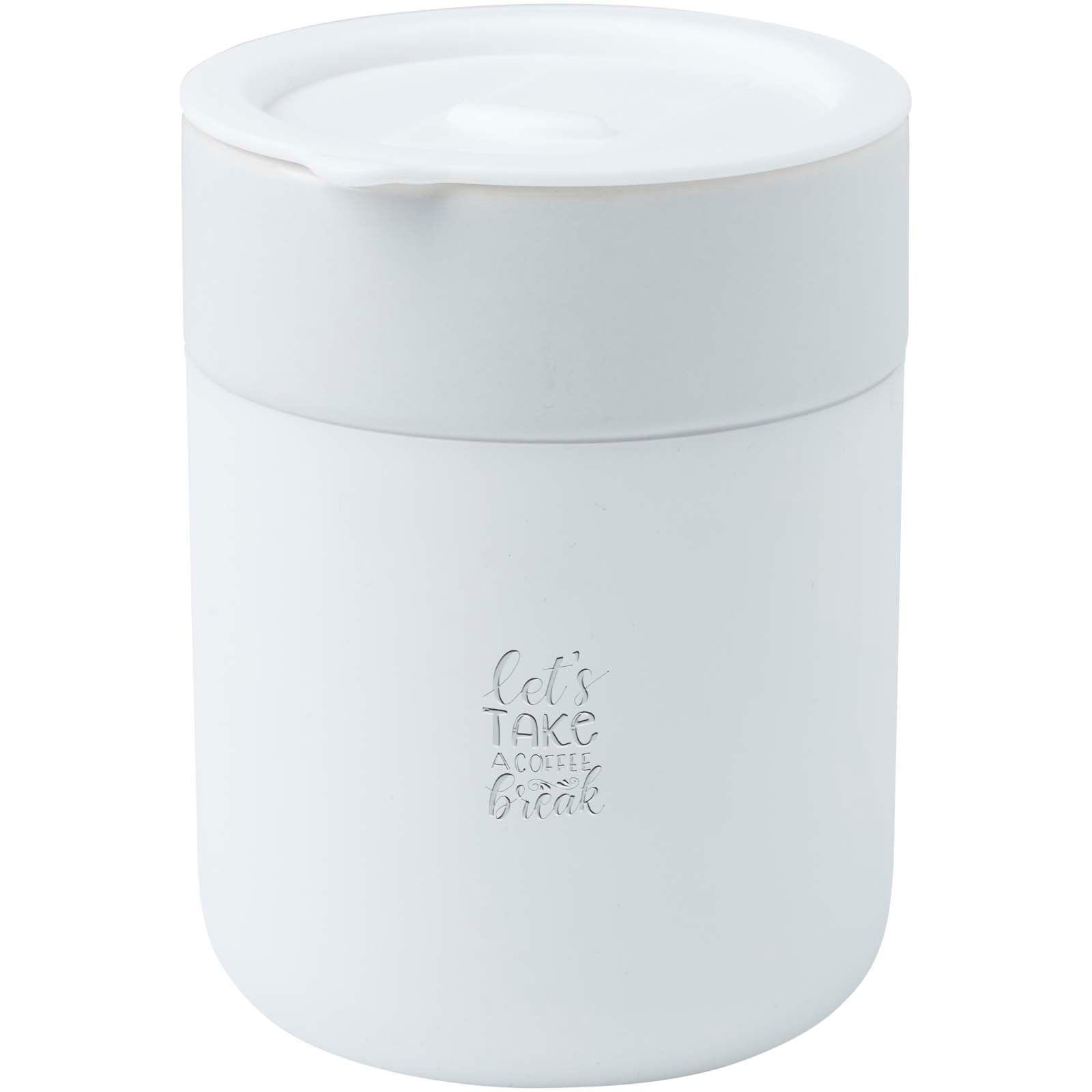 Bicchiere in ceramica con involucro in silicone e coperchio in plastica da 330 ml Java