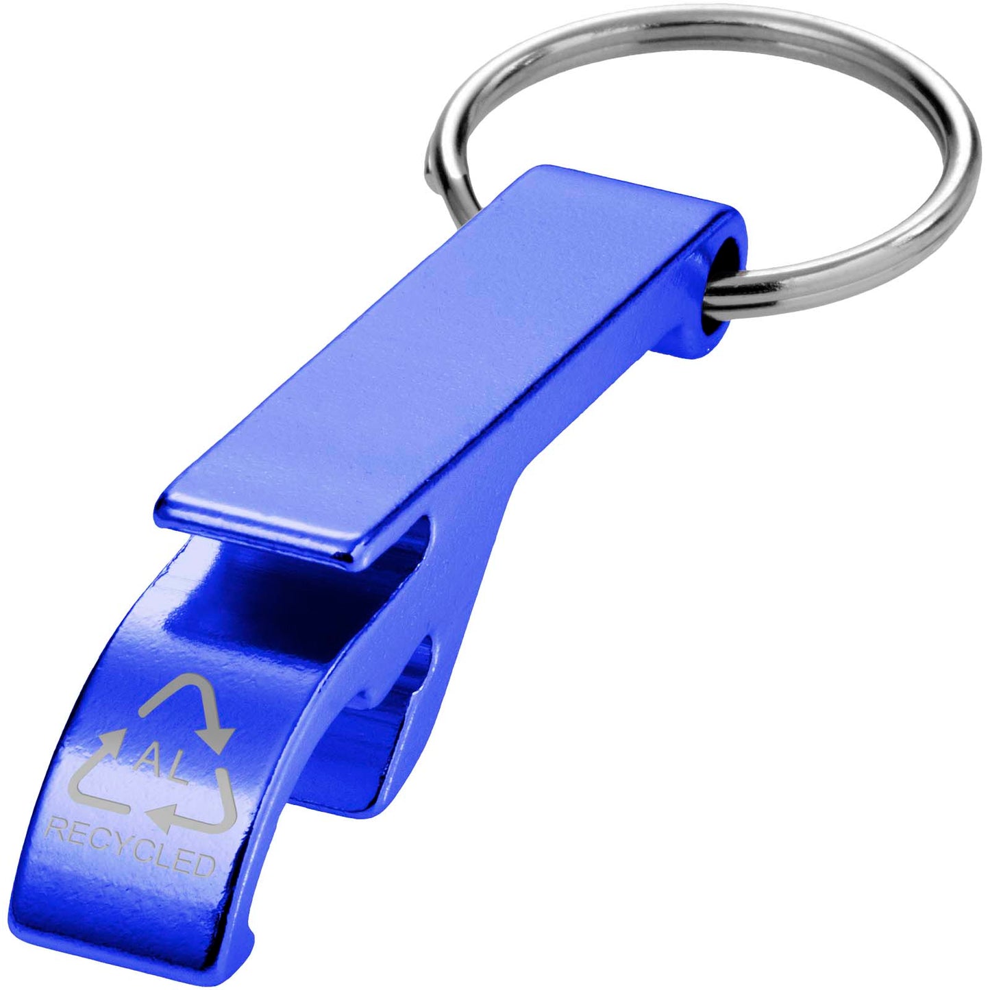 Portachiavi con apribottiglie e apriscatole in alluminio riciclato RCS Tao 
