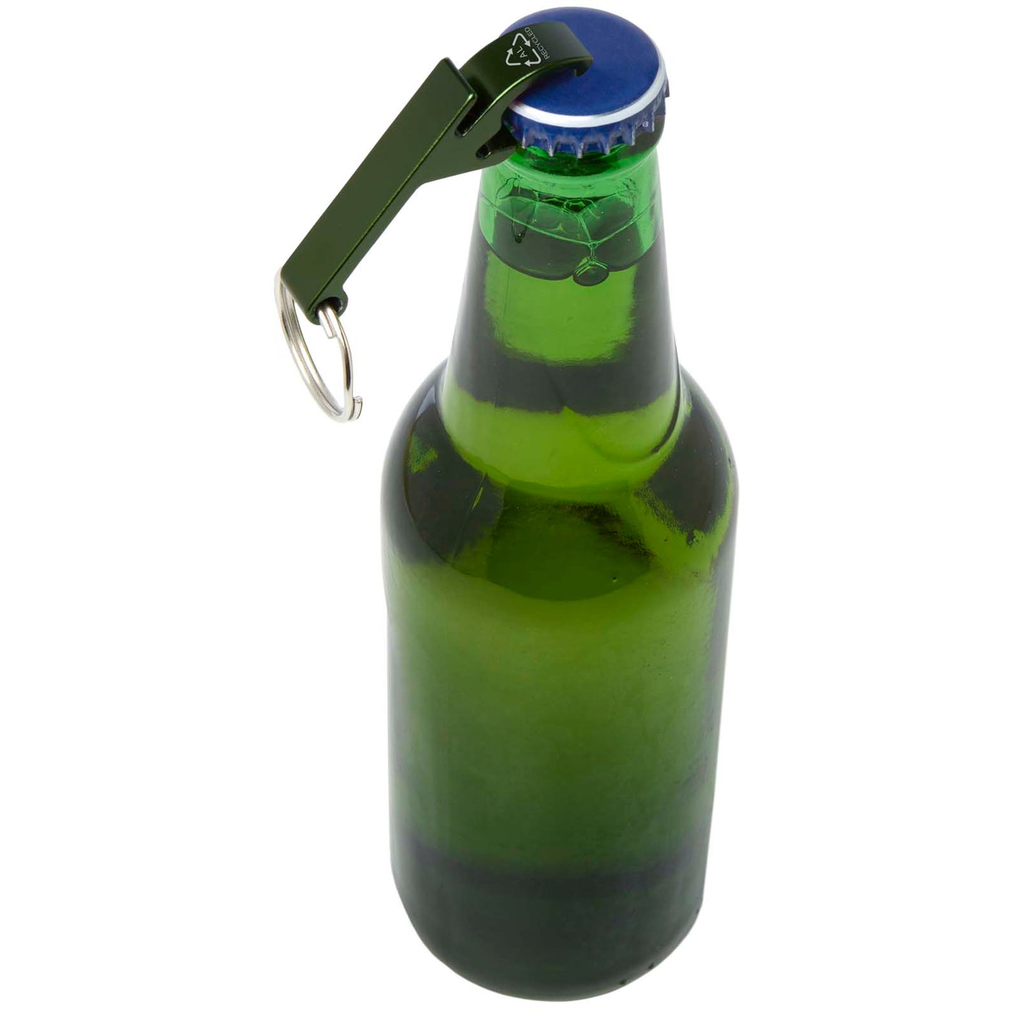Portachiavi con apribottiglie e apriscatole in alluminio riciclato RCS Tao 