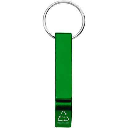 Portachiavi con apribottiglie e apriscatole in alluminio riciclato RCS Tao 