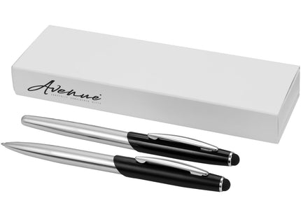 Set penna a sfera e penna roller con stylus Geneva (inchiostro blu)
