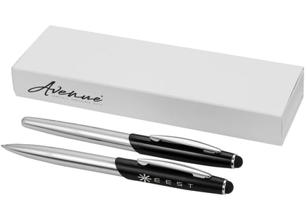 Set penna a sfera e penna roller con stylus Geneva (inchiostro blu)