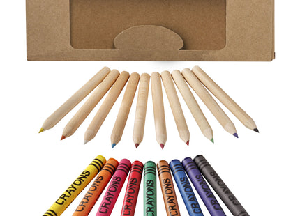 Set di matite e pastelli a cera colorati da 19 pezzi Lucky