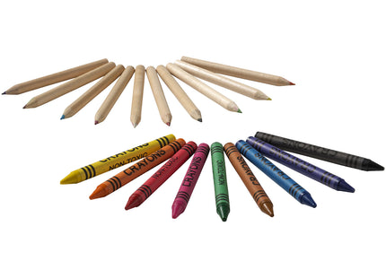 Set di matite e pastelli a cera colorati da 19 pezzi Lucky
