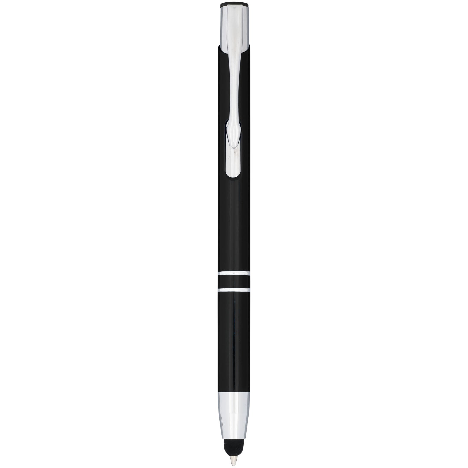 Penna a sfera metallica con stylus Moneta (inchiostro blu)