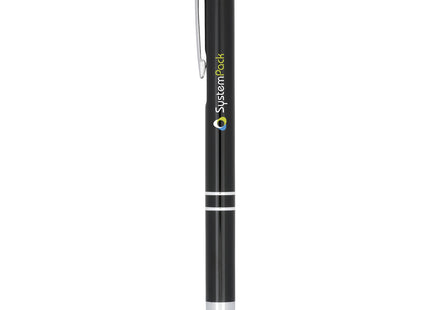 Penna a sfera metallica con stylus Moneta (inchiostro blu)