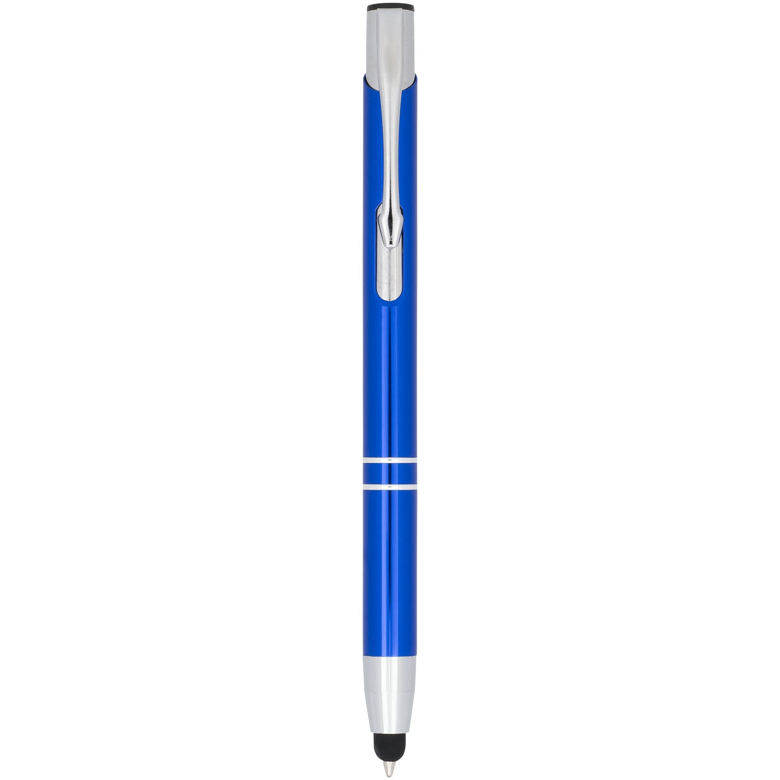 Penna a sfera metallica con stylus Moneta (inchiostro blu)