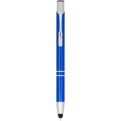Penna a sfera metallica con stylus Moneta (inchiostro blu)
