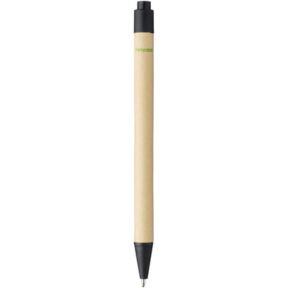 Penna a sfera Berk in cartone riciclato e plastica derivata dal mais (inchiostro nero)