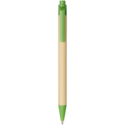 Penna a sfera Berk in cartone riciclato e plastica derivata dal mais (inchiostro nero)
