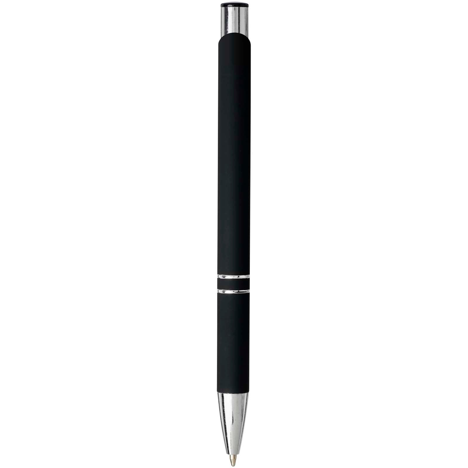 Penna a sfera a scatto Moneta soft touch (inchiostro nero)