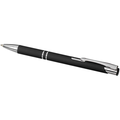 Penna a sfera a scatto Moneta soft touch (inchiostro nero)