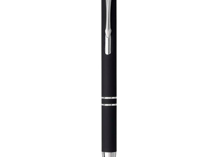 Penna a sfera a scatto Moneta soft touch (inchiostro nero)