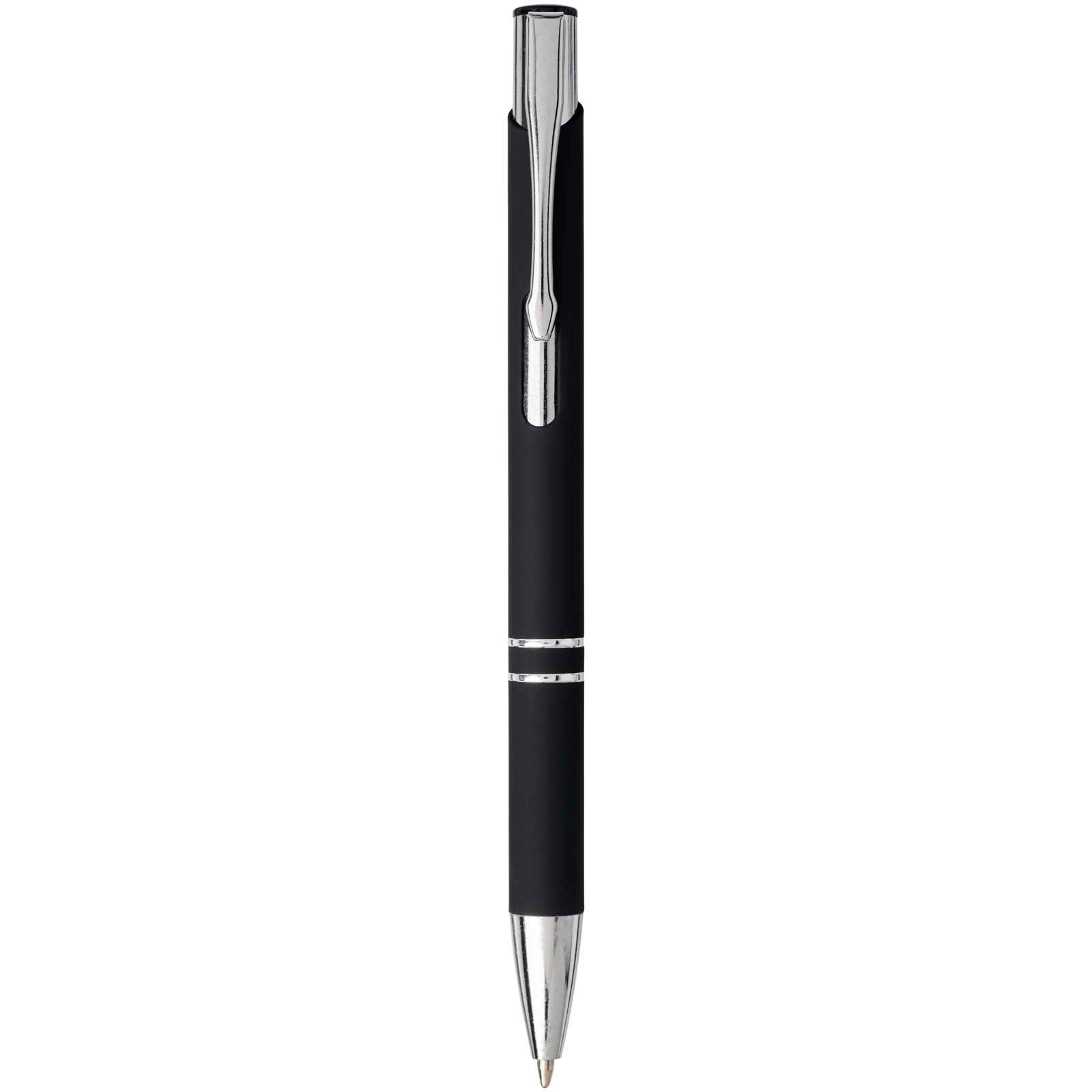 Penna a sfera a scatto Moneta soft touch (inchiostro nero)