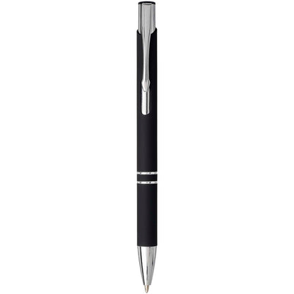 Penna a sfera a scatto Moneta soft touch (inchiostro nero)