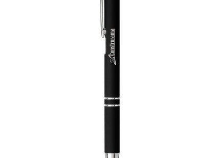 Penna a sfera a scatto Moneta soft touch (inchiostro nero)