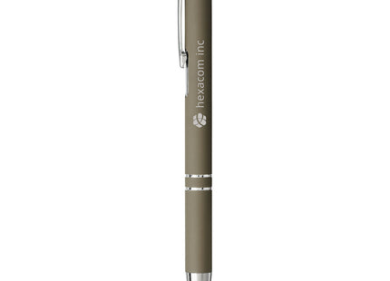 Penna a sfera a scatto Moneta soft touch (inchiostro nero)