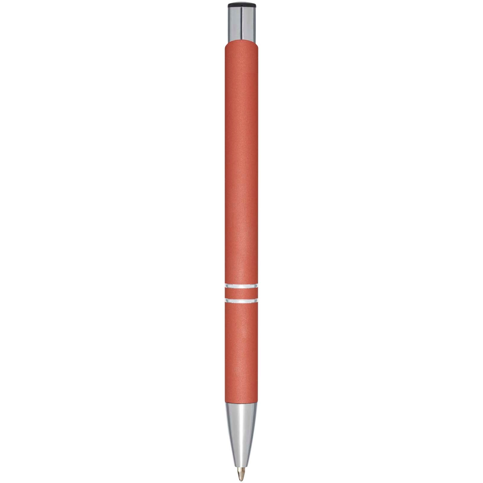 Penna a sfera a scatto Moneta soft touch (inchiostro nero)