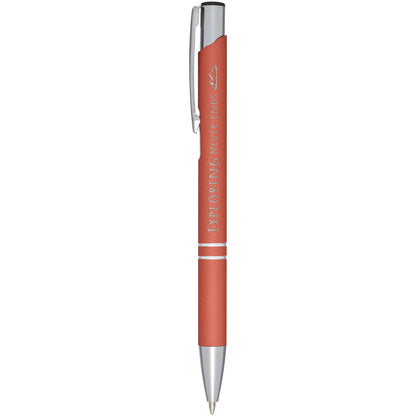 Penna a sfera a scatto Moneta soft touch (inchiostro nero)