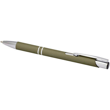 Penna a sfera a scatto Moneta soft touch (inchiostro nero)