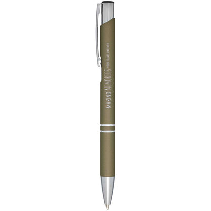 Penna a sfera a scatto Moneta soft touch (inchiostro nero)