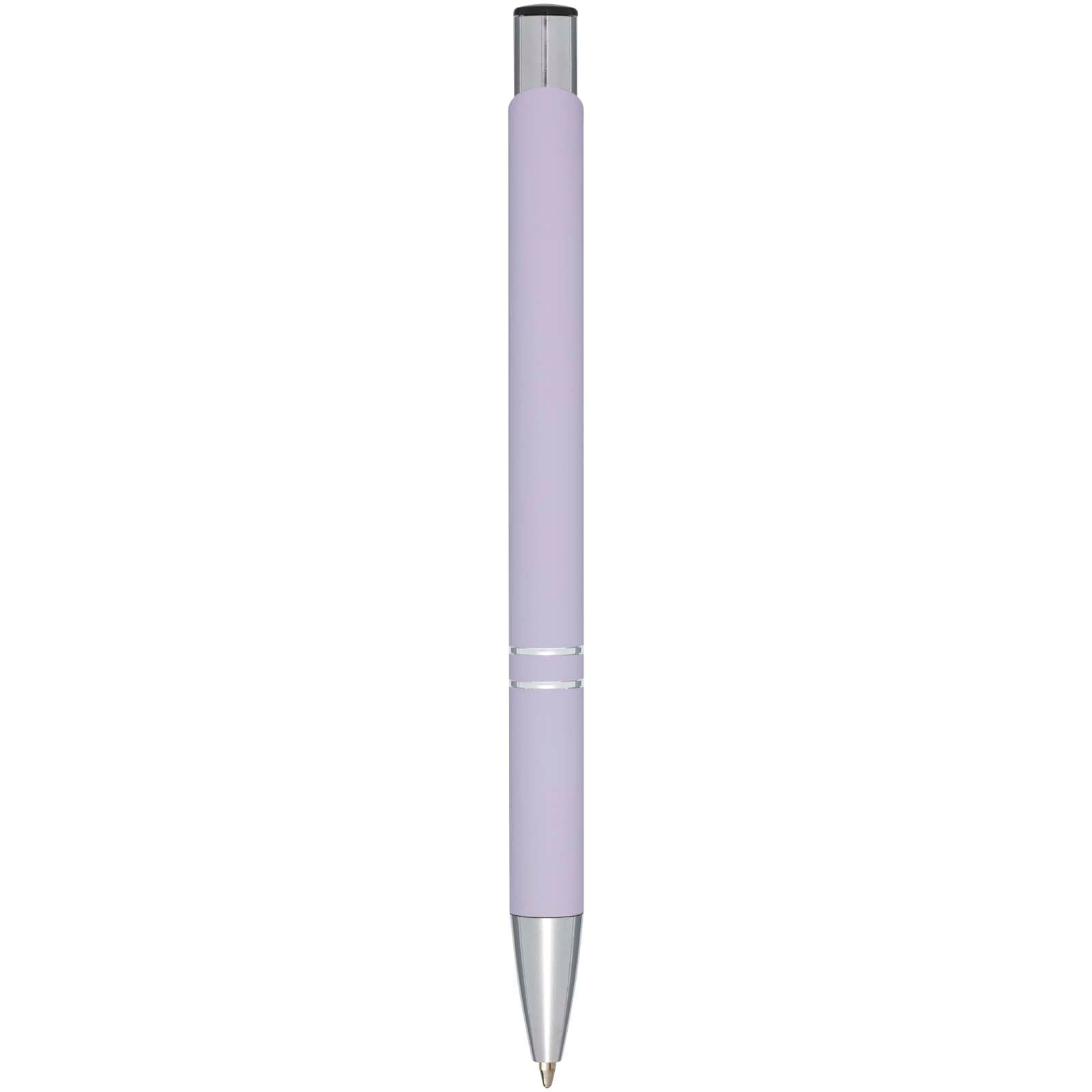 Penna a sfera a scatto Moneta soft touch (inchiostro nero)