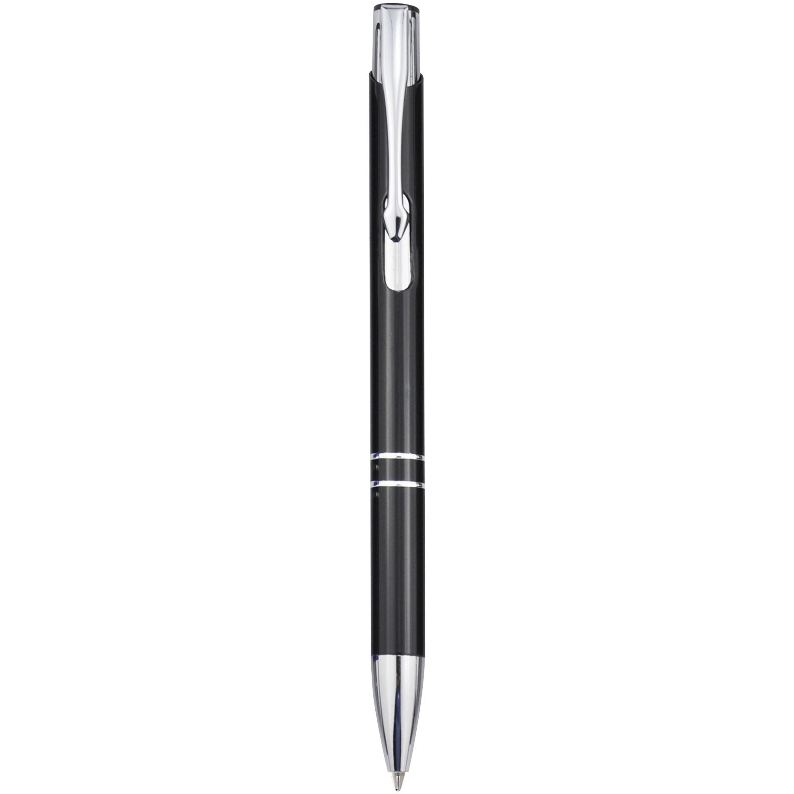 Penna a sfera a scatto Moneta in alluminio (inchiostro nero)