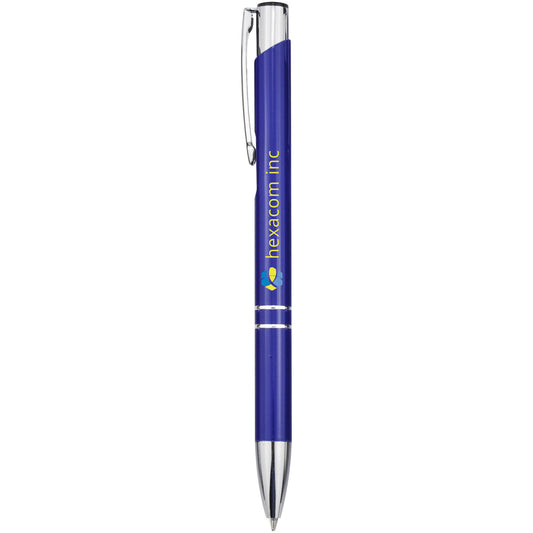 Penna a sfera a scatto Moneta in alluminio (inchiostro nero)