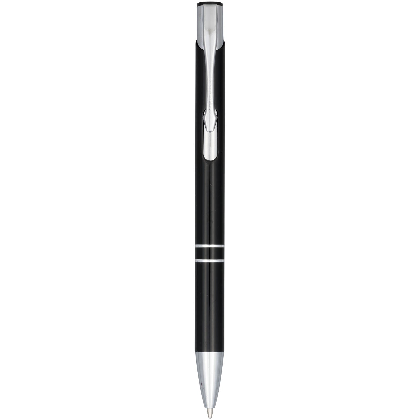Penna a sfera a scatto Moneta in alluminio anodizzato (inchiostro nero)