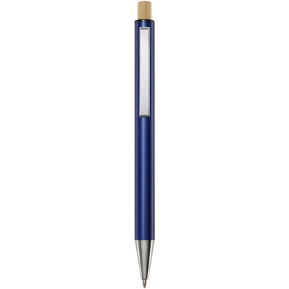 Penna a sfera in alluminio riciclato Cyrus (inchiostro blu)