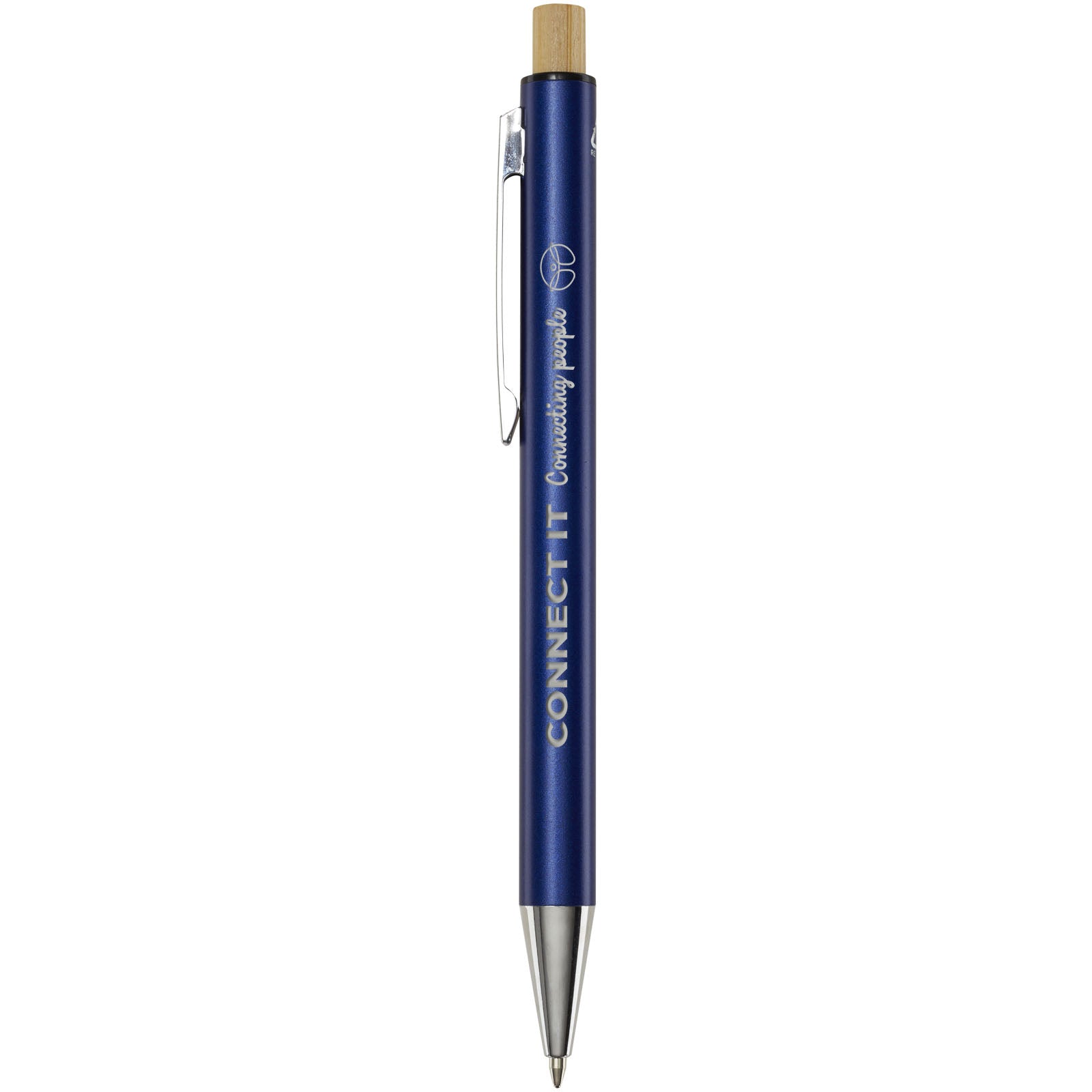 Penna a sfera in alluminio riciclato Cyrus (inchiostro blu)